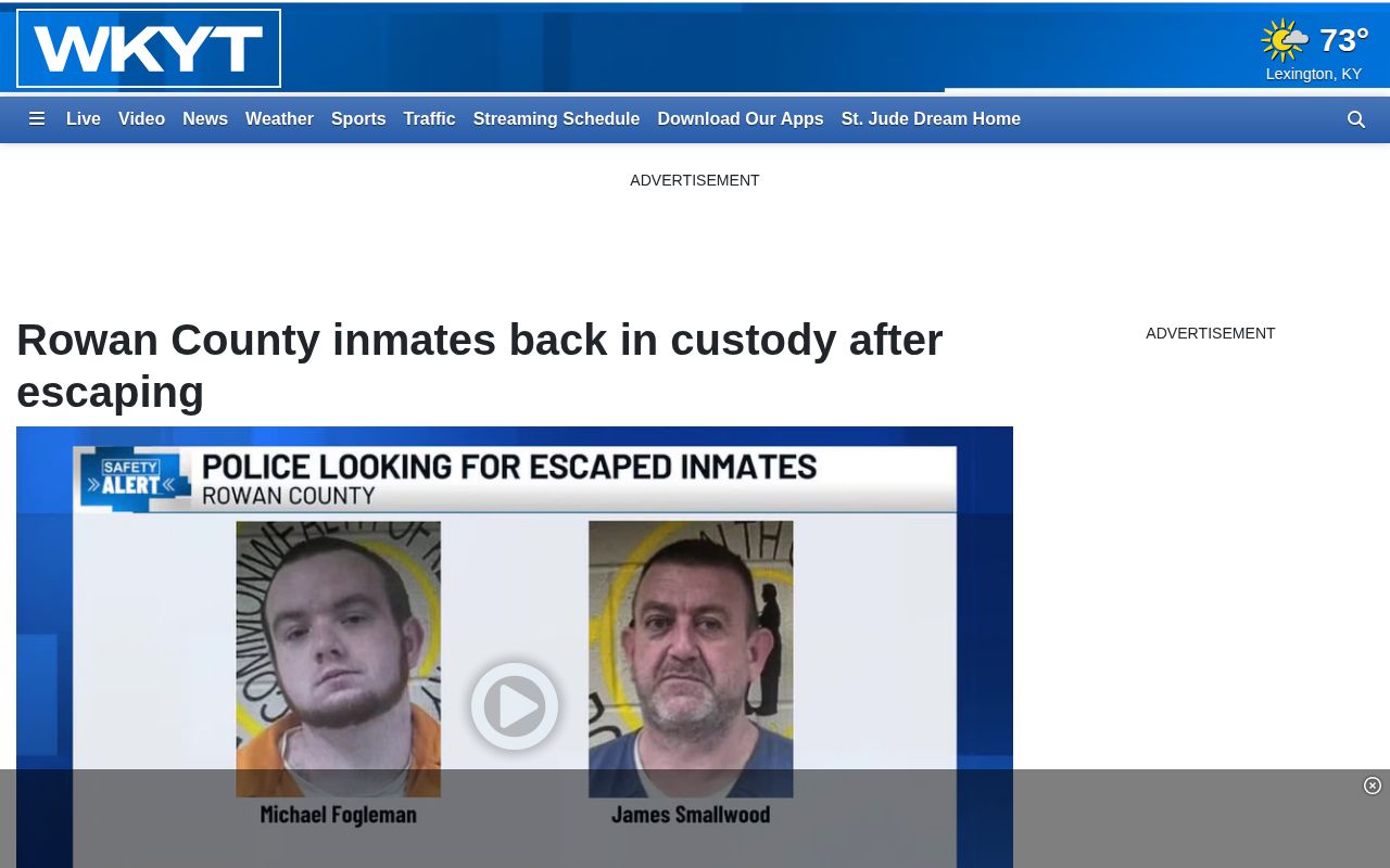 WKYT regional Rowan County arrest and public-safety news report